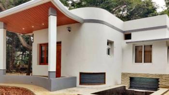 3D-printed white concrete house