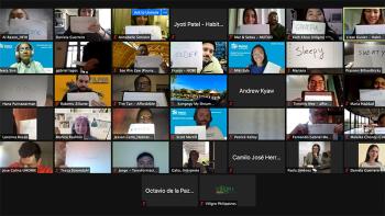 Screenshot of participants at ShelterTech Global Summit on 14 July 2021