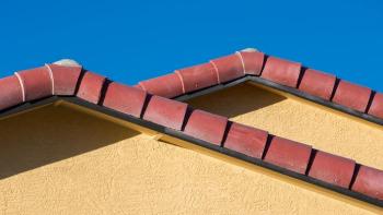 A close-up of roofs.