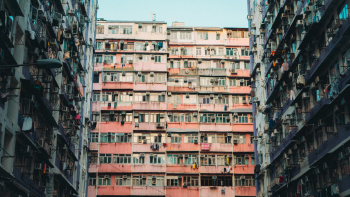 A photo of a crowded building