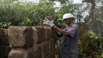 Construction worker on a build