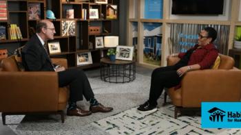 Habitat CEO Jonathan Reckford interviewing HUD Secretary Marcia L. Fudge