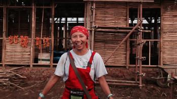 Olivia Wong at the 2014 Everest Build in Chitwan, Nepal.