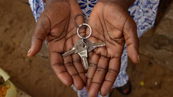Hands with keys in them