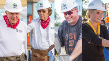 compilation of photos of Habitat Humanitarians, L-R, Jimmy Carter, Rosalynn Carter, Garth Brooks, Trisha Yearwood