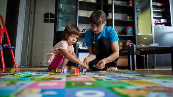 Yana (32), her mother Liliia (55), and her daughter Marta (3) from Cherkasy, Ukraine at their Habitat-subsidized apartment in Warsaw, Poland. 