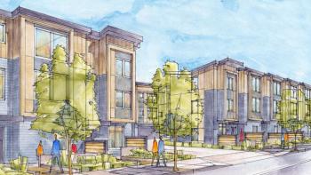 Habitat Portland affordable townhomes architectural illustration