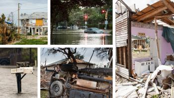 collage of disaster images. 