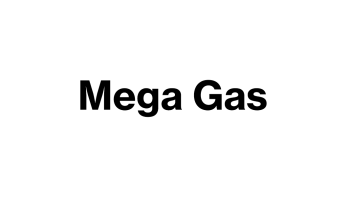 Mega Gas text logo.