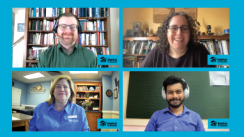 A screenshot of four panelists.