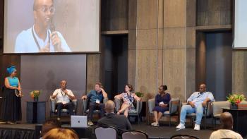 Global summit speakers onstage