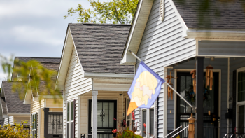 Row of houses in Morningside neighborhood of Detroit
