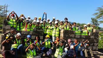 Group of volunteers at a build site