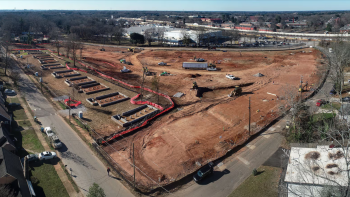 Aerial shot of Langston Park neighborhood site prepped for construction.