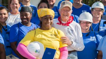 President Carter and volunteers