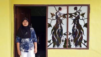 Nurhayati at her home in Indonesia's West Java province