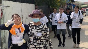 PHNOM PENH (March 2, 2023) Homeowner Than with japanese volunteers