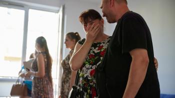 Ukrainian family in their apartment in Poland