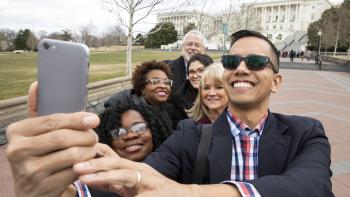advocates taking a group selfie on Capitol Hill
