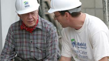 President Carter and Habitat CEO Jonathan Reckford