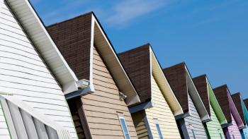 Line of colorful houses.