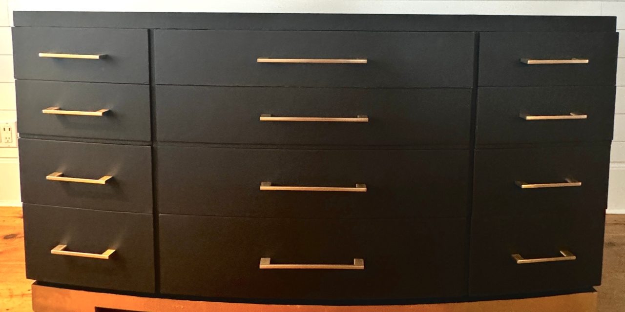 Upcycling an old dresser into a modern matte black gem | Habitat for  Humanity