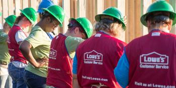 Lowe’s workers supporting Habitat for Humanity Women Build
