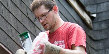 TJ on a Habitat build site