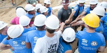 AmeriCorps group circle Build-a-Thon Habitat for Humanity