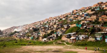 Houses on hillside in Soacha near Bogota, Colombia