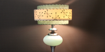 Recycled art contest lamp