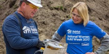 Darrell Gilmore on a Habitat build site.