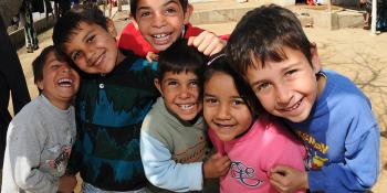 children from Skopje Macedonia laughing