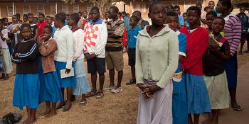 girls-queuing-schoolyard-Chimaliro_school_Malawi