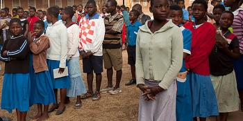girls-queuing-schoolyard-Chimaliro_school_Malawi