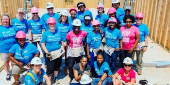 Volunteers participate in Habitat’s National Women Build Week.