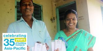 Jayshri and her husband Gabalu (left) built their home during the 2006 Carter Work Project in Lonavala, India