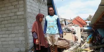 Indonesian families displaced by the earthquake and tsunami 