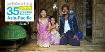 Bok Bok and her family built a bamboo home with Habitat Myanmar