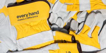 Gloves that say "every hand makes a difference."