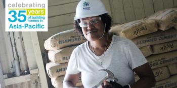 Maria is the first female carpenter in her village Namosi in Fiji