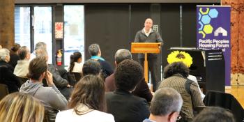 Rick addressing the Peoples' Pacific Housing Forum