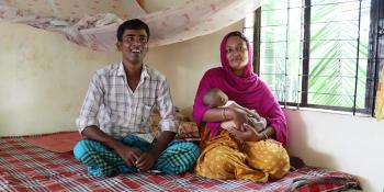 Bangladeshi homeowners Babar Ali and his wife Morsheda with daughter Tayeba 