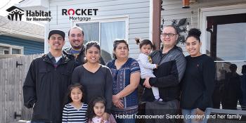  Habitat homeowner Sandra (center) and her family