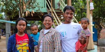 Eat, her husband Phlonh and their children at 2019 Cambodia Big Build