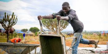 young man participating in a build