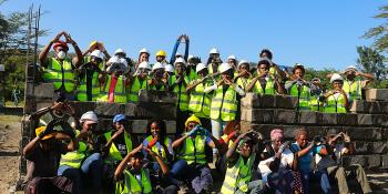 Group of volunteers pause for a photo