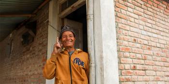 Kancha rebuilt his home in Nepal following 2015 earthquake