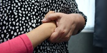 Holding a child hand