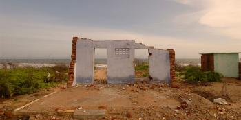 Destroyed home in India after 2004 Indian Ocean tsunami